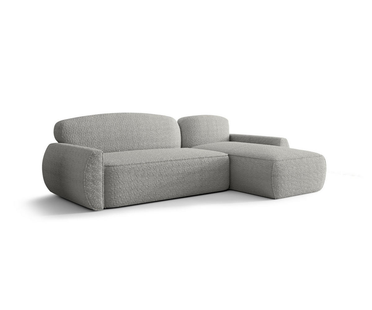 ECKSOFA mit Schlaffunktion LUCAS Quelle 83 Rechts - Grau, Textil (240/145cm) - Bedante