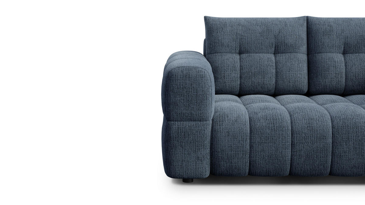 SOFA CLOUDI 2-Sitzer, marineblau - Blau/Schwarz, Holz/Textil (181/89/104cm) - Courtois Laville