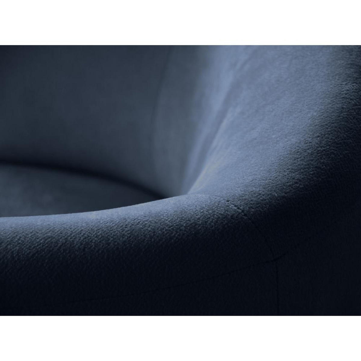 2-SITZER SOFA Nori dunkelblau velour - Schwarz/Dunkelblau, Kunststoff/Textil (150/68/72cm) - Beautysofa