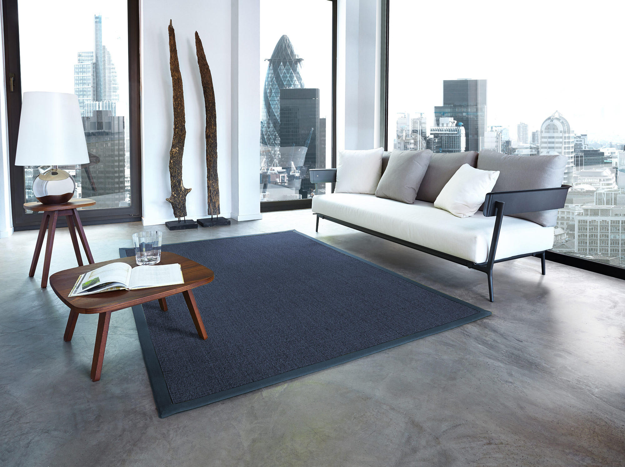 TEPPICH Sisal Manaus royalgrau/pazifik 250x300cm - Dunkelblau, Textil (250/300cm) - Astra