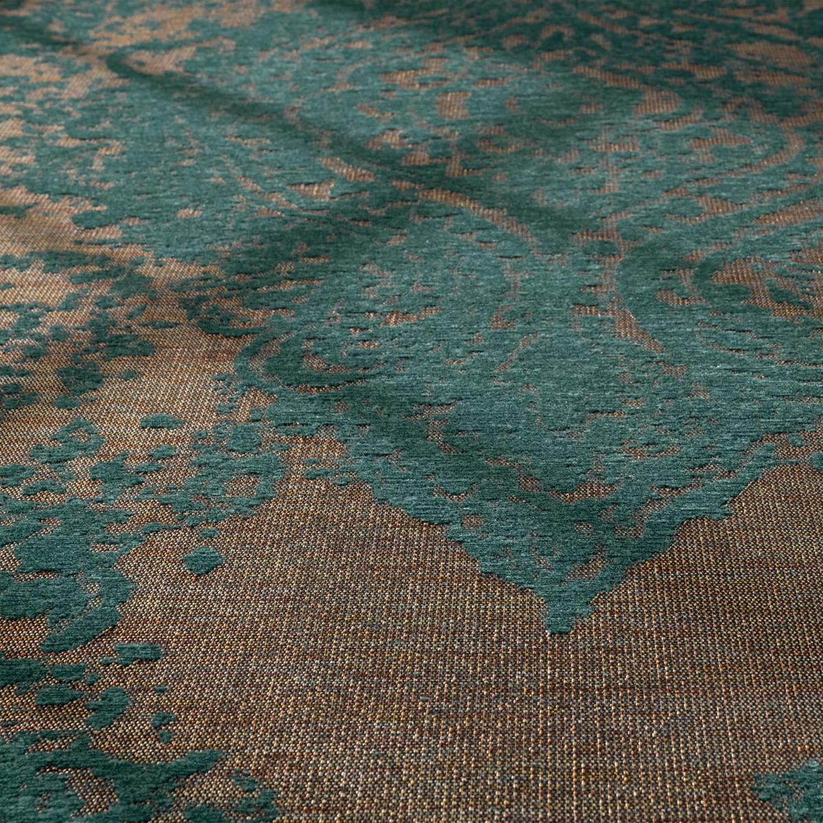 TEPPICH Kurzflor Vintage Wohnzimmer schmutzabweisend Türkis Rechteckig 160x230 - Blau, Textil (160/230cm) - KADIMA DESIGN
