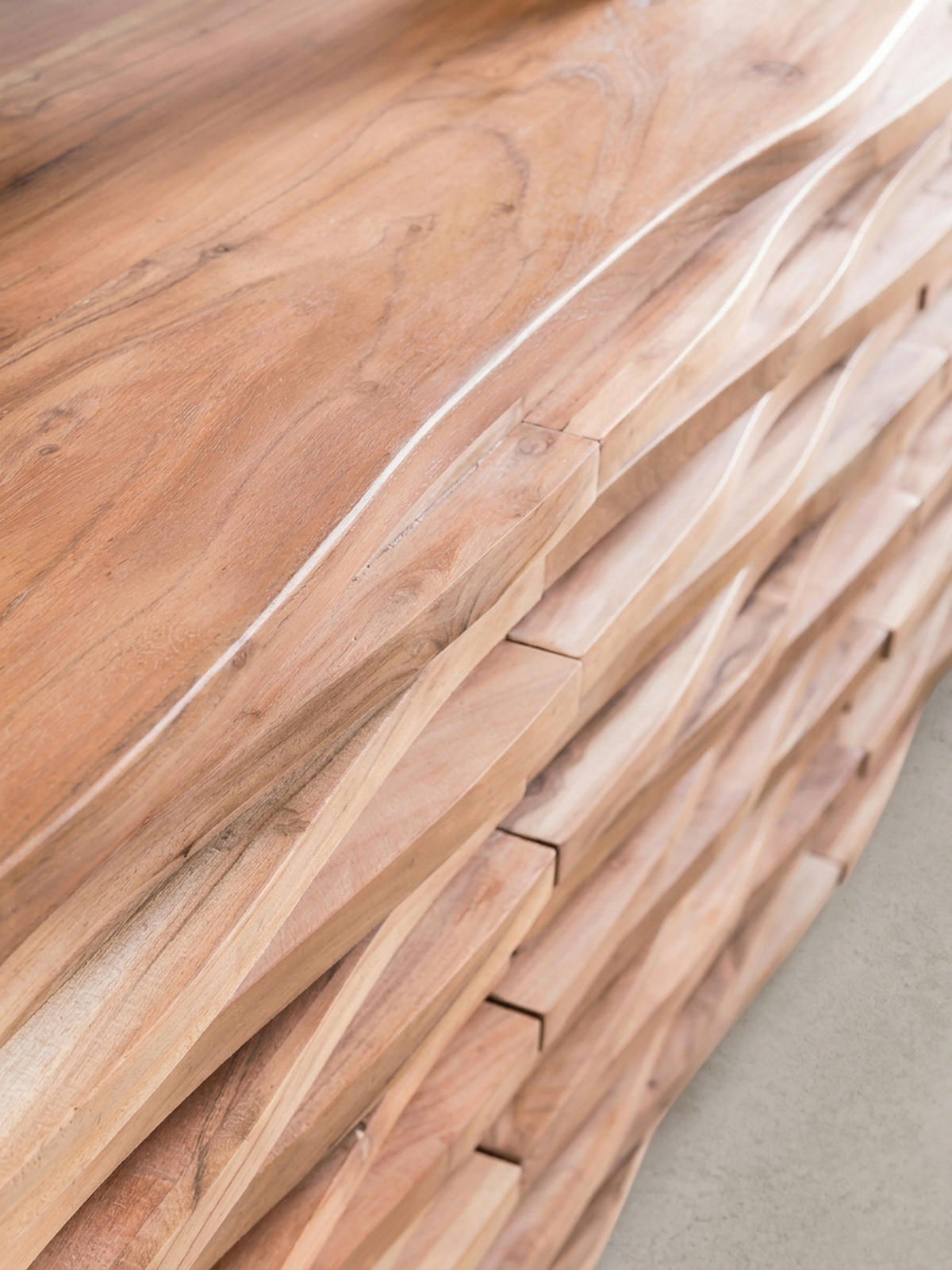 SIDEBOARD – Akazie Massivholz, 160x75x43 cm, mit Baumkante, Landhausstil - Braun, Akazienholz/Holz (160/75/43cm) - KADIMA DESIGN