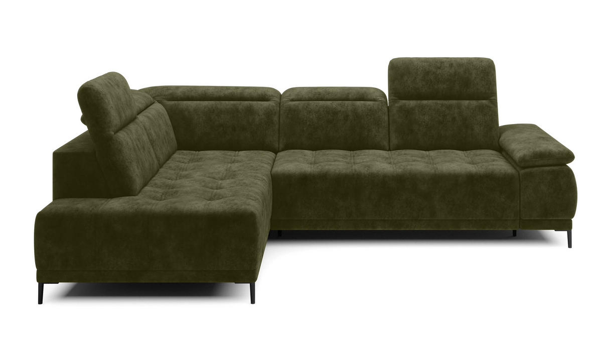 ECKSOFA FOCUS XL L-förmig Konfiguration freistehend LINKS 204x352x98cm Dark yellow - Dunkelgelb, Holz/Textil (204/352cm) - DomoHome