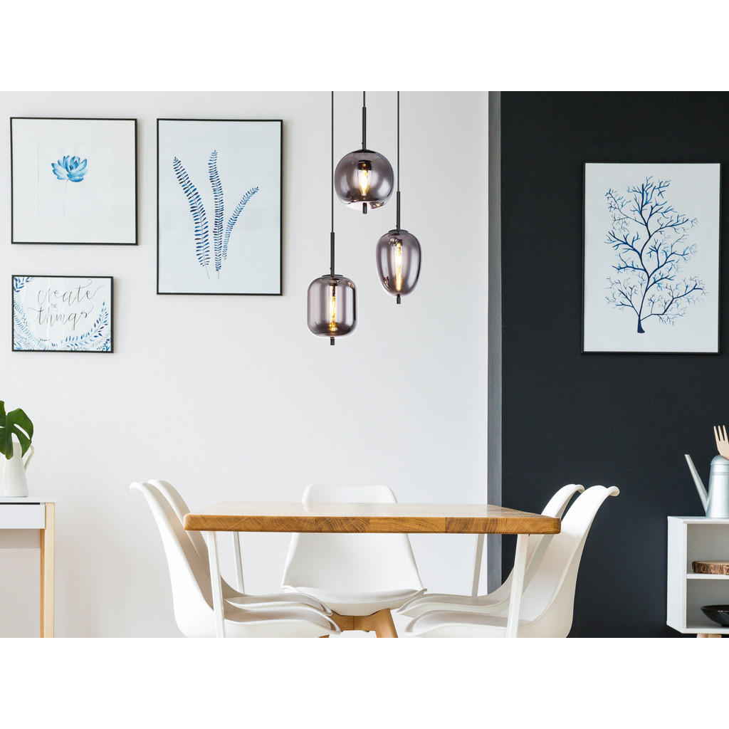 Thumbnail - meineWunschleuchte Led-Pendelleuchte, Schwarz, Glas, Rund,Rund, 46x120x46 cm, Lampen & Leuchten, Innenbeleuchtung, Hänge...