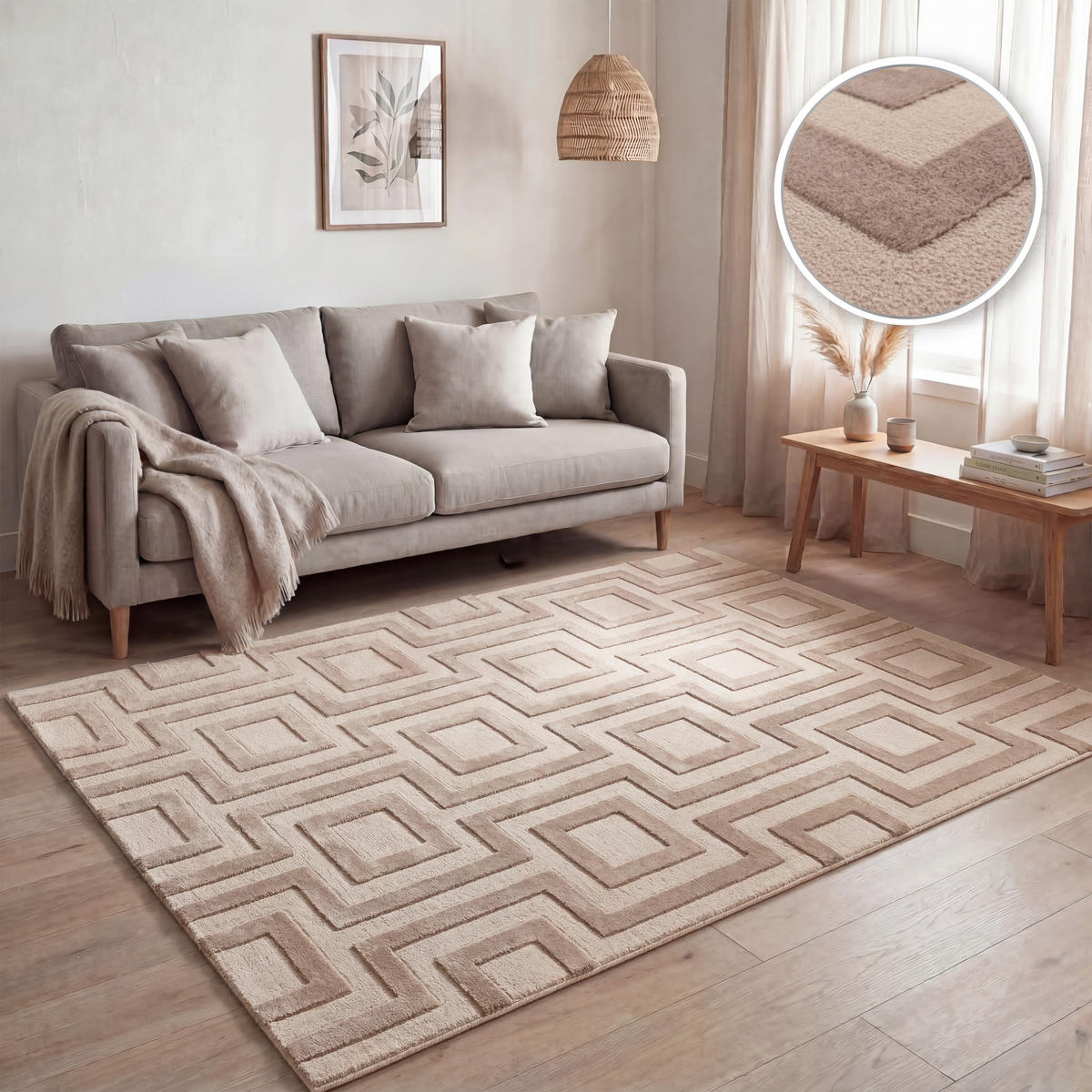 KURZFLORTEPPICH 80/250 cm Tinos 574 - Beige, Textil (80/250cm) - Paco Home