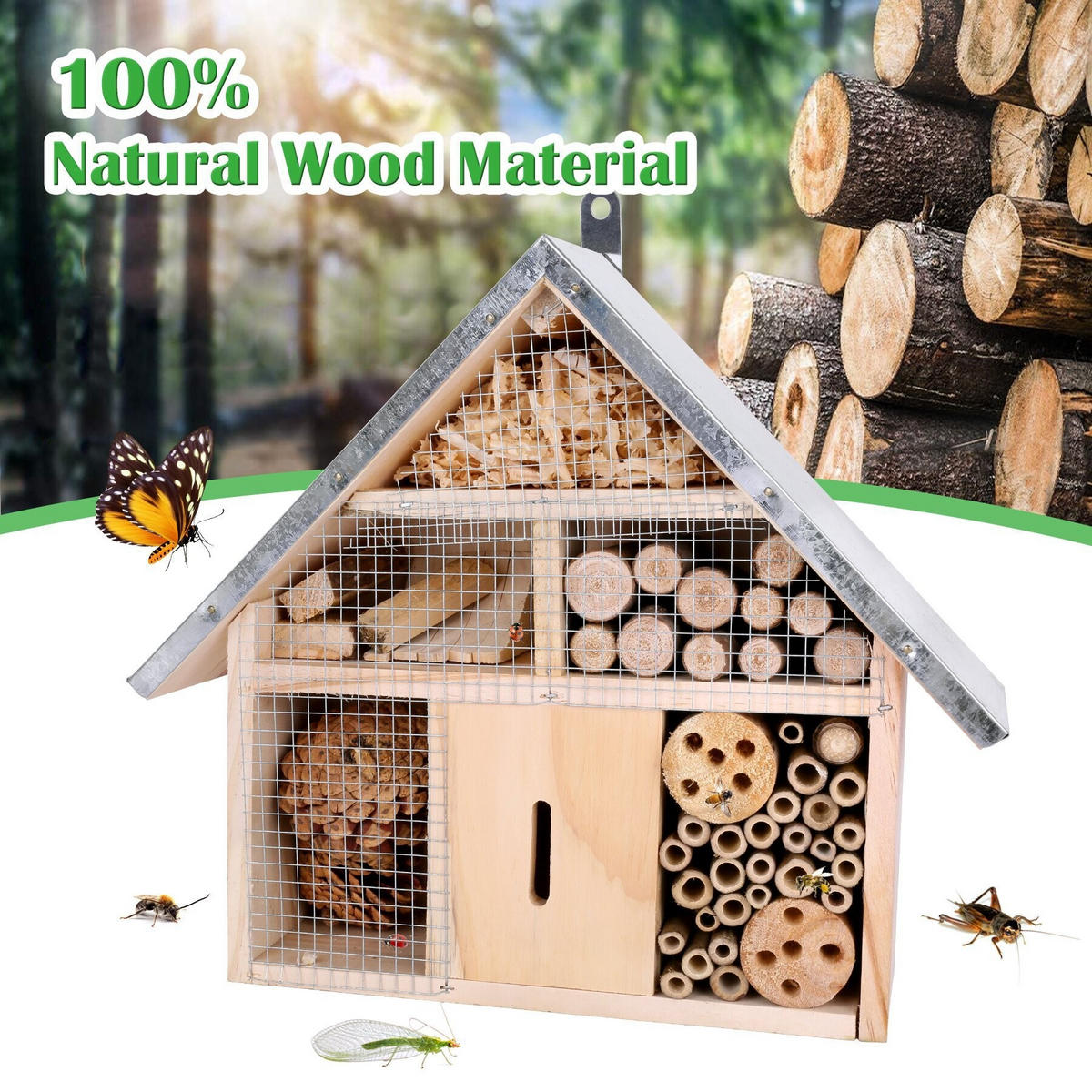 INSEKTENHOTEL 24/9.3/27.3 cm - Multicolor, Holz (9.3/27.3/24cm) - Authentics