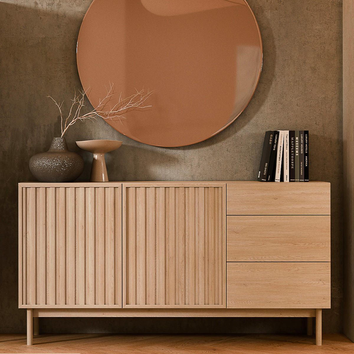 SIDEBOARD Idor Dřevo - hnědá, kompozitní dřevo (159/84.3/36.8cm) - Petits-meubles