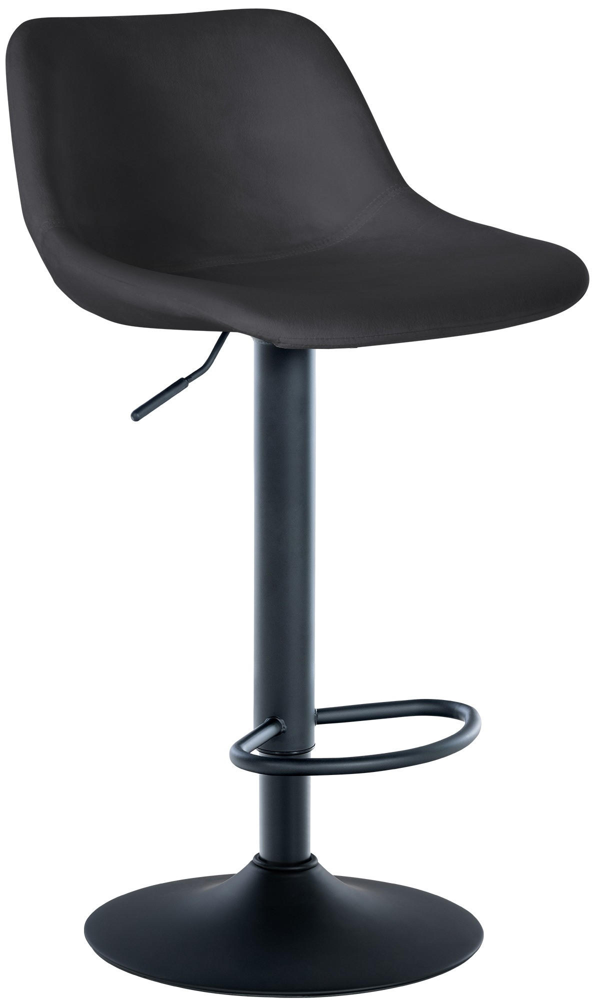 BARHOCKER Samt schwarz - Schwarz, Textil/Metall (43/79/49cm) - CLP