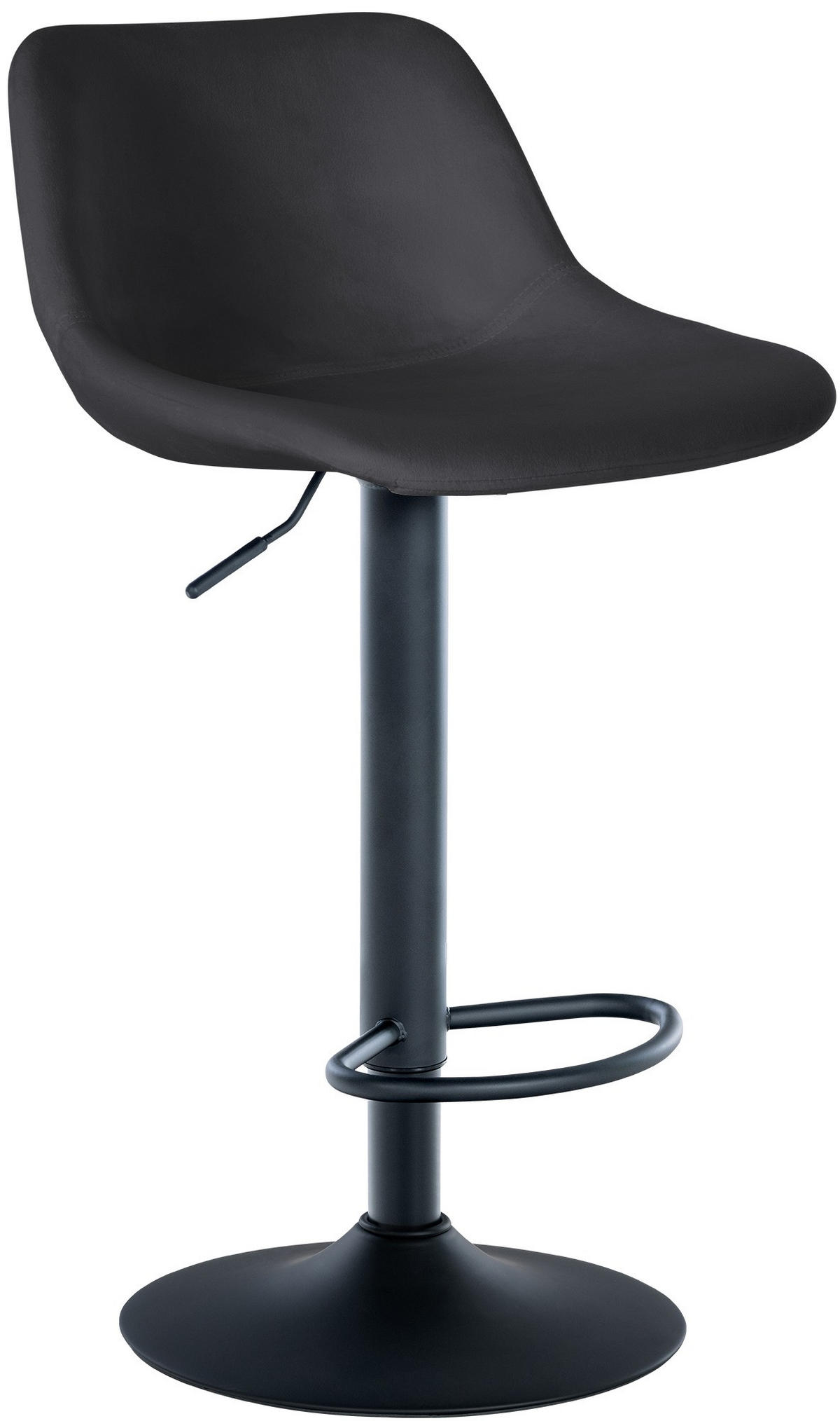 BARHOCKER Samt schwarz - Schwarz, Textil/Metall (43/79/49cm) - CLP