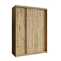 SCHWEBETÜRENSCHRANK NISSE 150/205/60 cm 3-türig Eiche Artisan - Eiche Artisan, Holzwerkstoff (150/205/60cm) - MASSENO