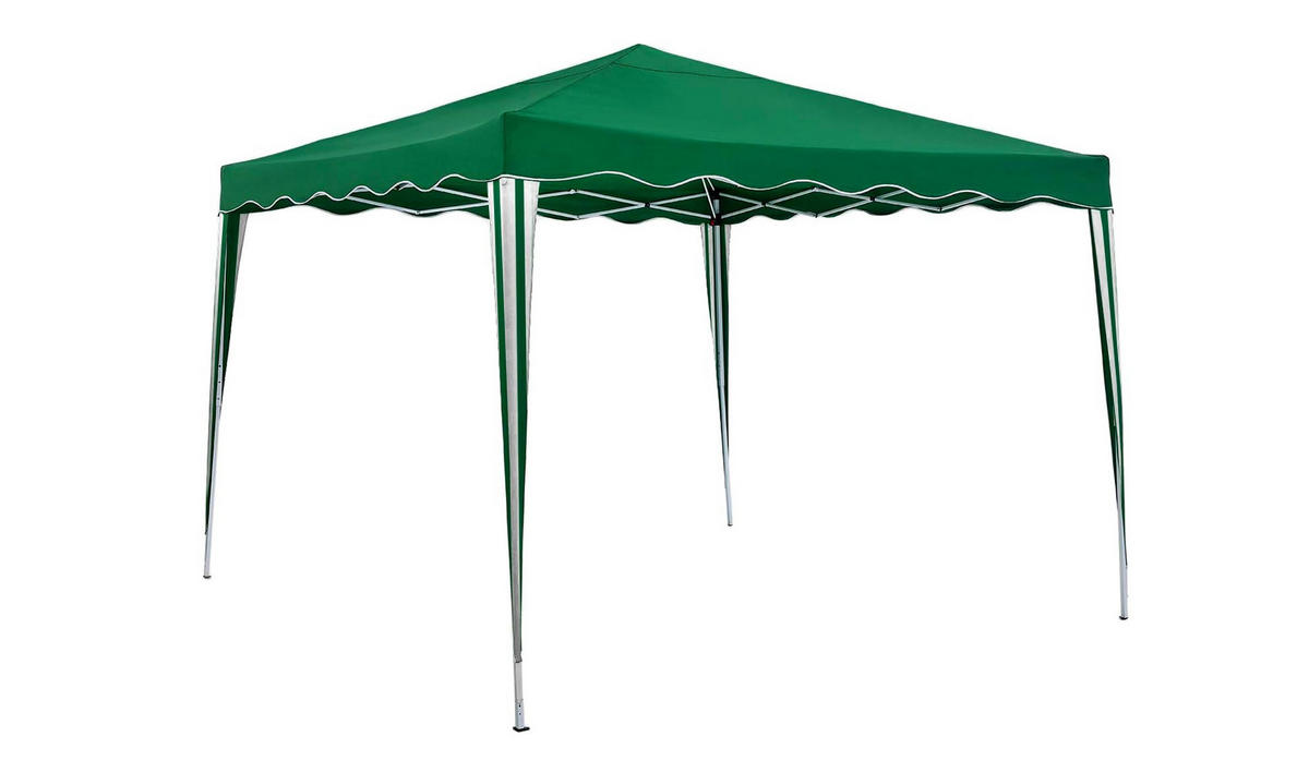 PAVILLON Stefan 3x3m Grün Polyester Campingpavillon - Grün, Kunststoff (295/260/295cm) - DELUKE