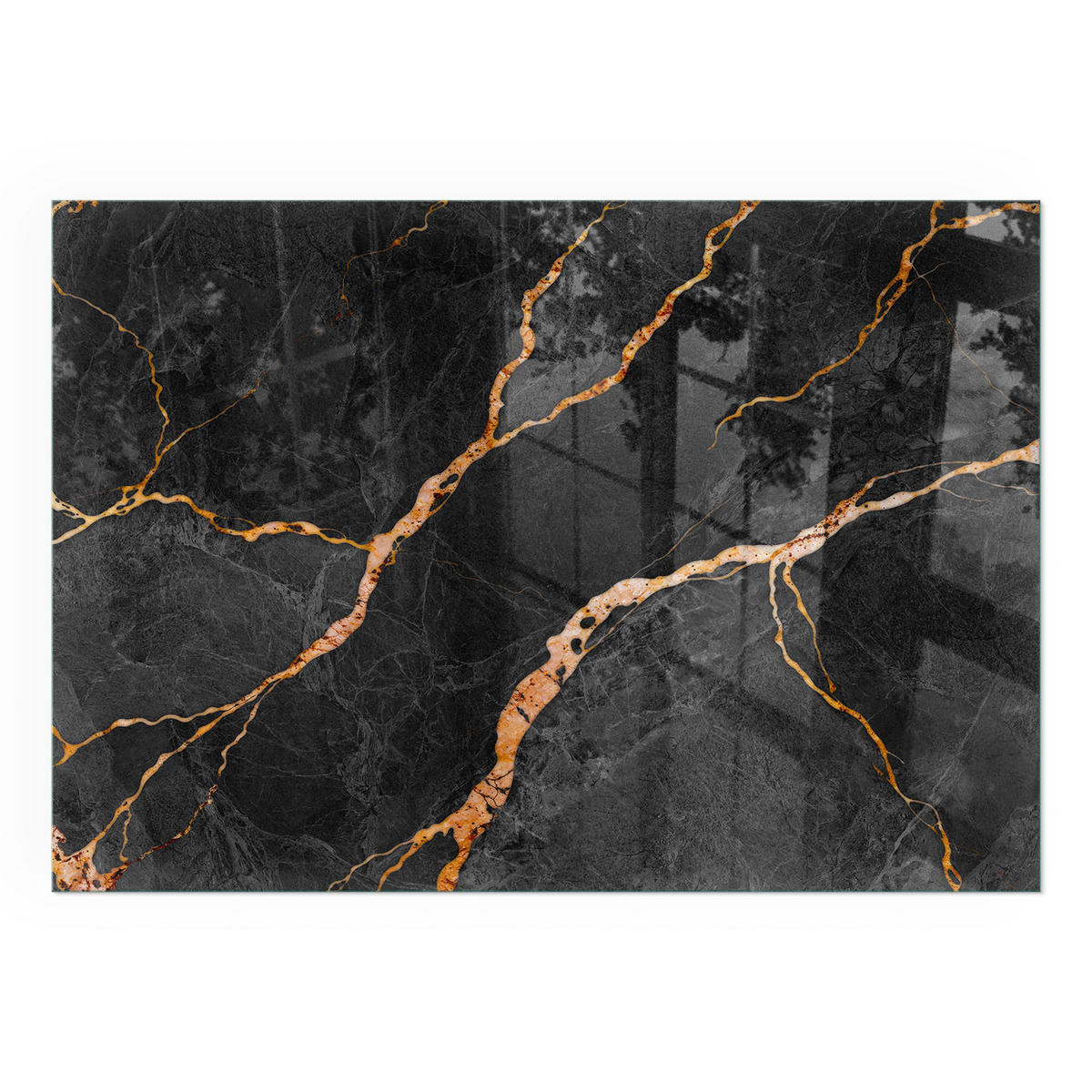 GLASPLATTE für Kamin 100x70 cm - Schwarz, Glas (100/70/0.4cm) - TULUP