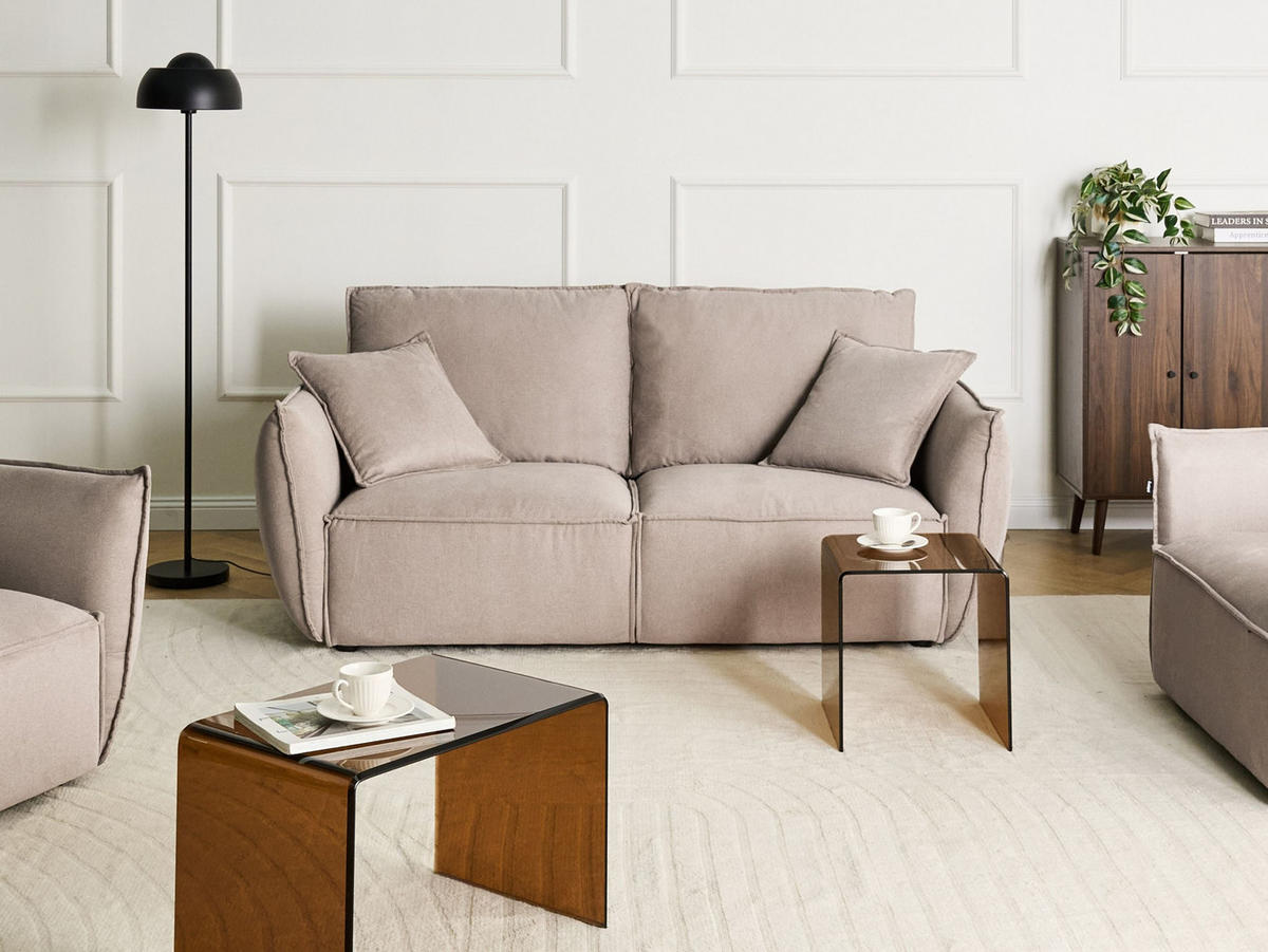 POHOVKA 3-místná Látka Taupe Kunes - šedohnědá, textil (190/82/92cm) - Beliani