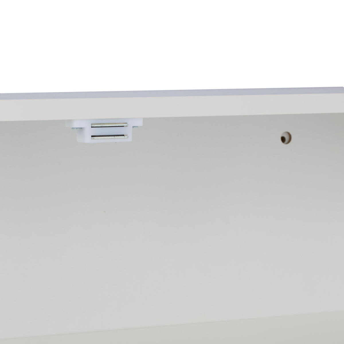 BADSCHRANK - Silberfarben/Weiß, Holzwerkstoff/Metall (60/60/18cm) - Relaxdays