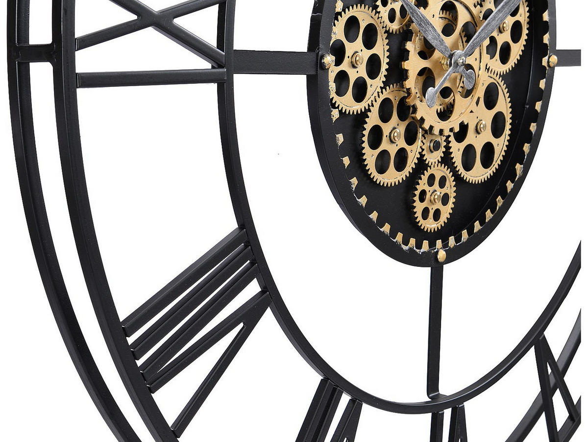 UHR - 80 cm x 6 cm - metall - schwarz, goldfarben Karial - Goldfarben/Schwarz, Metall (80/80/6cm) - Vente-Unique