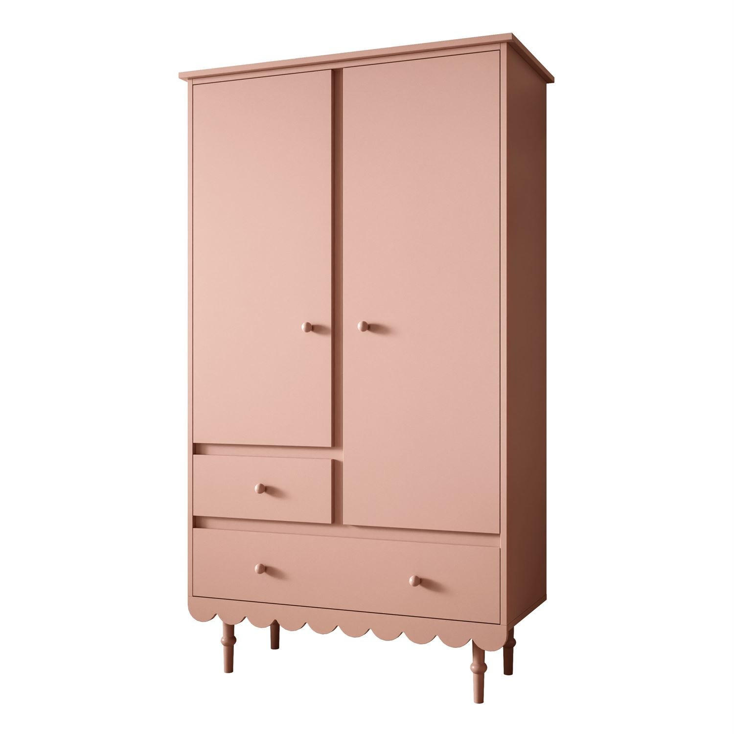KLEIDERSCHRANK Zweitüriger BABUSHKA, Natürlich Rosa - Rosa, Holzwerkstoff (104/183/50cm)