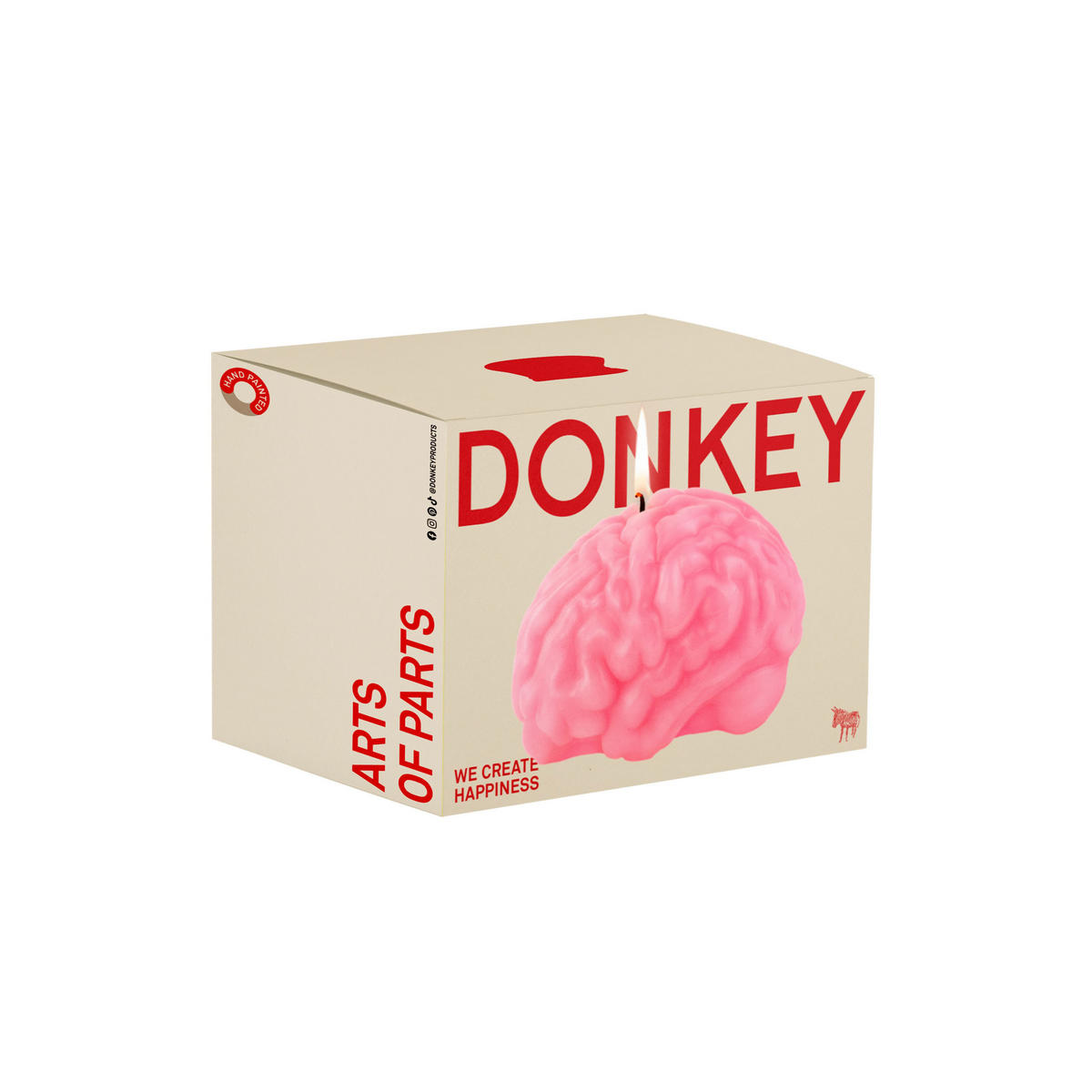 FIGURENKERZE Arts of Parts Brain, Paraffinwachs, Rosa, 10 cm - Rosa, Paraffin (11.5/10/15cm) - Donkey Products