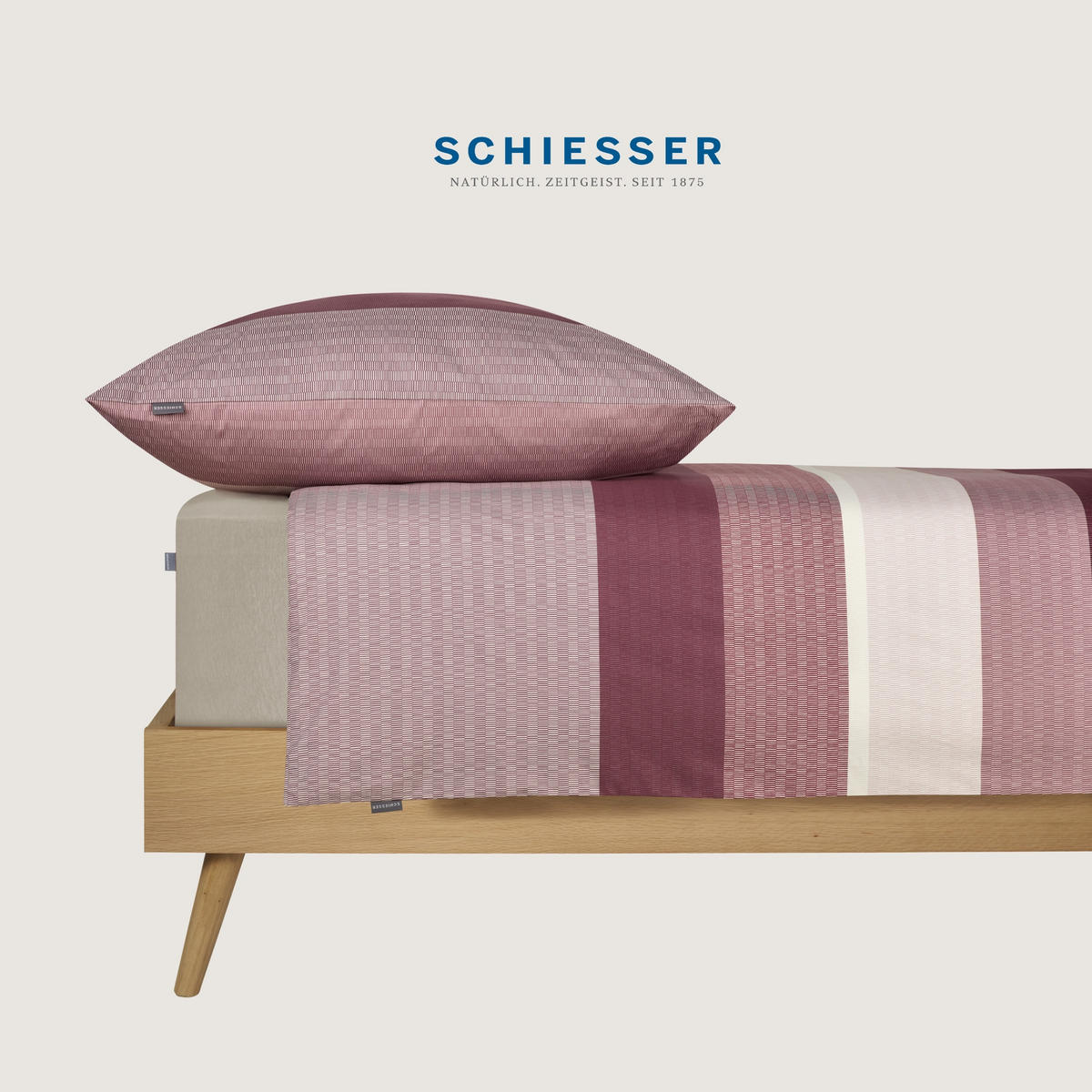 BETTWÄSCHESET Endy Stripes - Renforcé - 2-teilig - 135 x 200 cm - Beere - Beere, Textil (135/200cm) - SCHIESSER