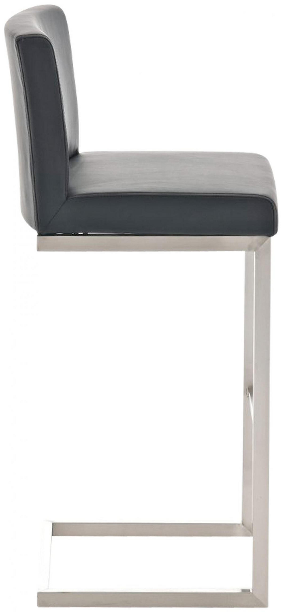 BARHOCKER Lederlook Schwarz - Edelstahlfarben/Schwarz, Textil/Metall (42/104/48cm) - CLP