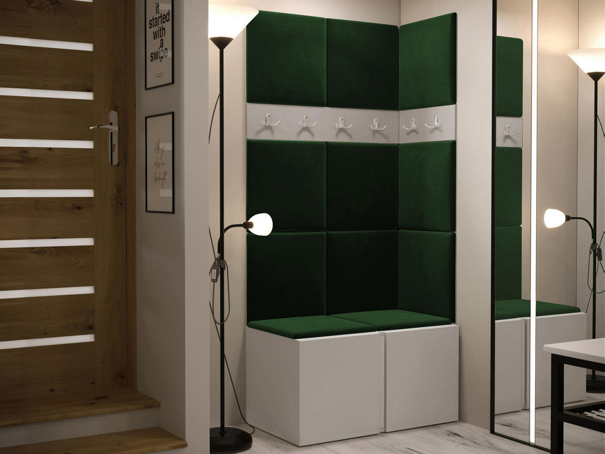 MOBILIER PENTRU HOL Orion I - cașmir/verde, material plastic/compozit lemnos (84/186/46cm) - MIRJAN24