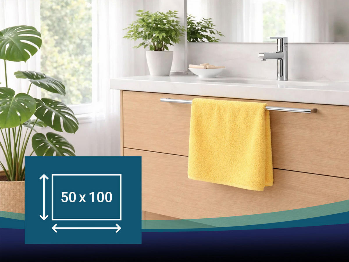 HANDTÜCHER, 10er-Set, 50x100 cm, 100% Baumwolle, Gelb - Gelb, Textil (50/100cm) - Zollner
