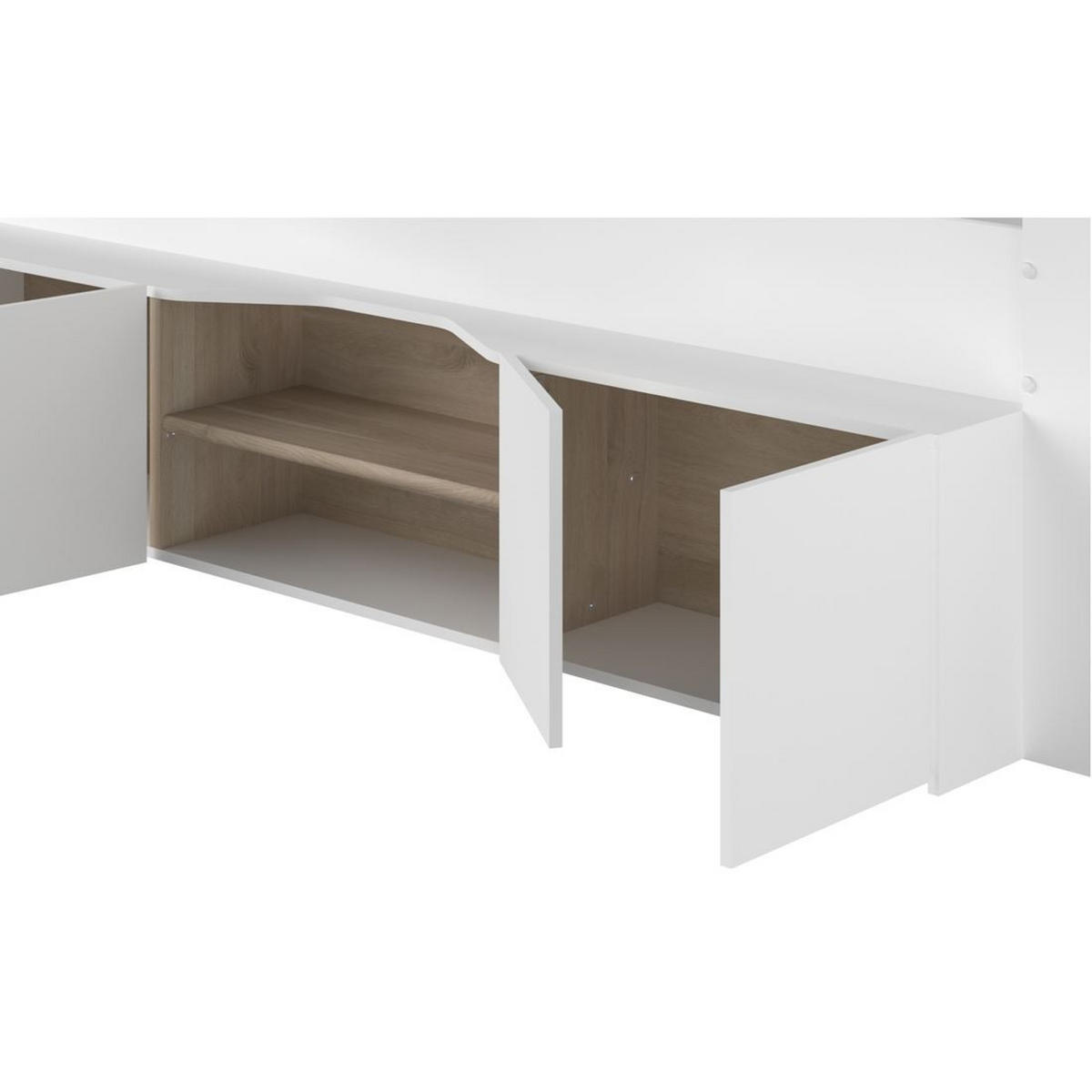 KINDERZIMMER-SET 2-tlg. Parisot Cleo 11 Holzdekor Weiß/Grau - Weiß/Grau, Kunststoff (100/1/200cm) - 58aufmkessel