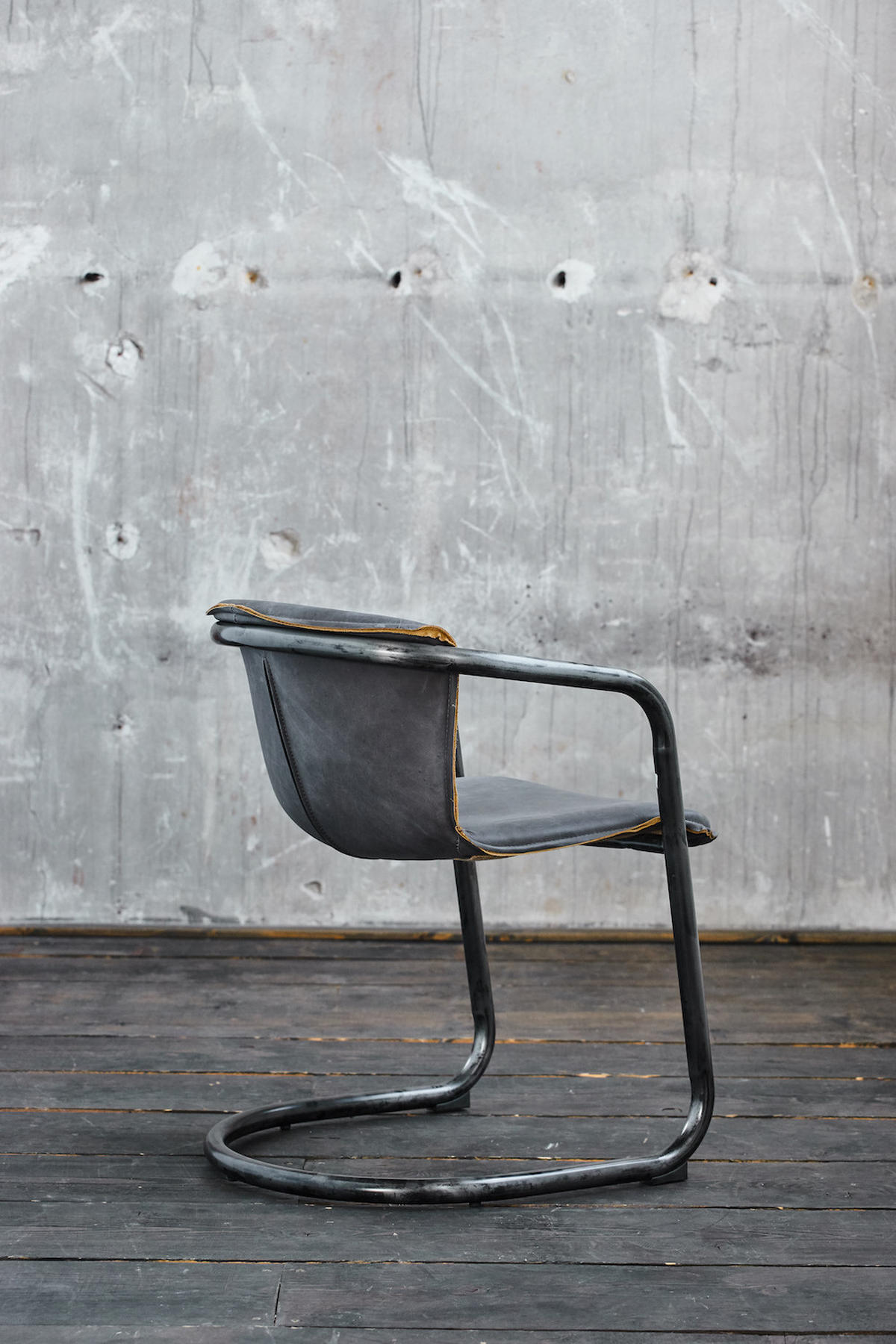 ESSZIMMERSTUHL FILLY Grau Leder - Schwarz/Grau, Leder (54/73/61cm) - KAWOLA