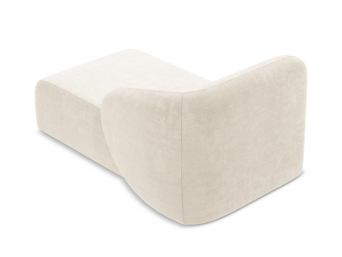 SOFAELEMENT Rechts Chenille Stoff Beige - Creme/Schwarz, Holzwerkstoff/Kunststoff (91/75/166cm) - Makamii