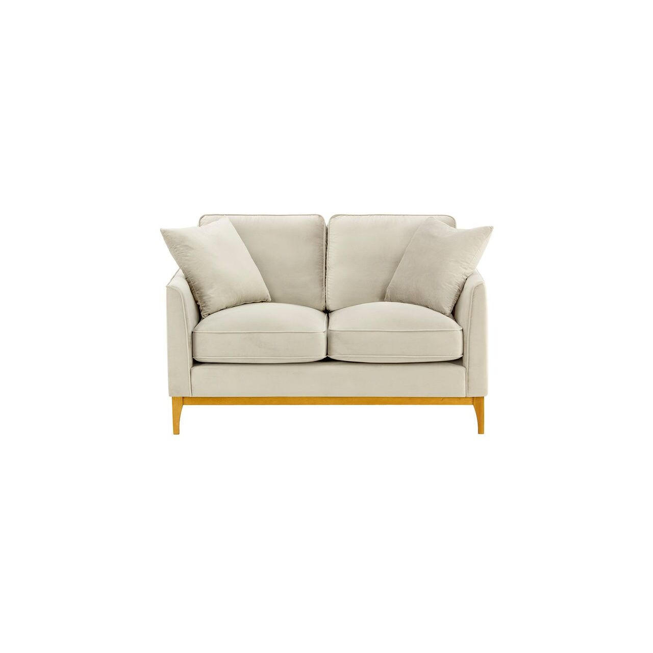 ZWEISITZER-SOFA Linara-Velluto 2 - Creme, Holz/Textil (141/91/95cm)