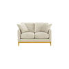 ZWEISITZER-SOFA Linara-Velluto 2 - Creme, Holz/Textil (141/91/95cm)