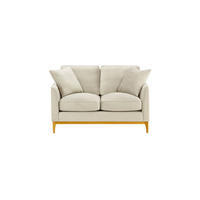 ZWEISITZER-SOFA Linara-Velluto 2 - Creme, Holz/Textil (141/91/95cm)