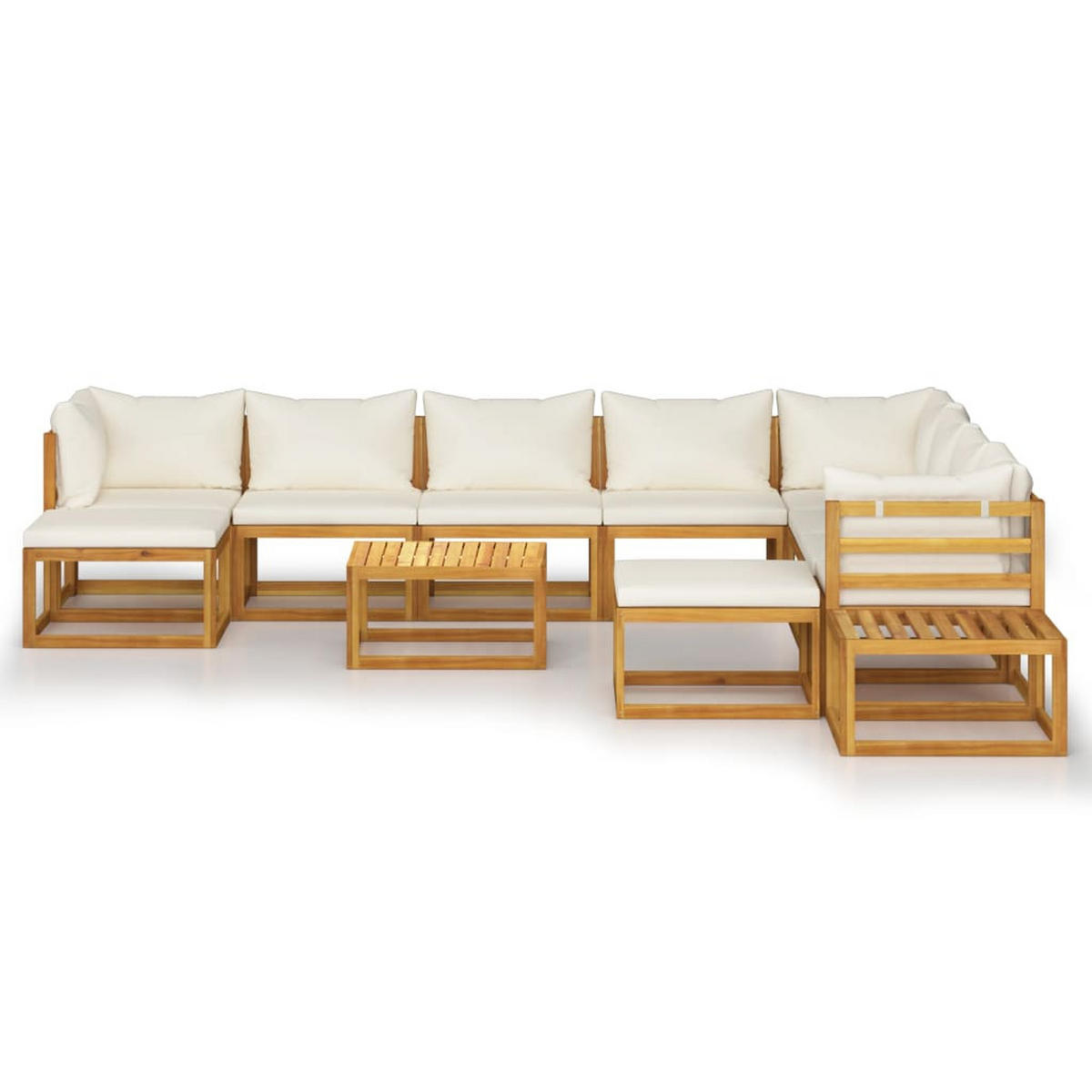 GARTENSET Reidhead 12-teilig - Creme, Holzwerkstoff - Nettlife