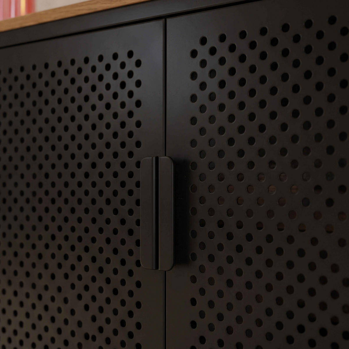 SIDEBOARD 100 cm, Schwarz - Schwarz, Metall (100/60/40cm) - Oviala