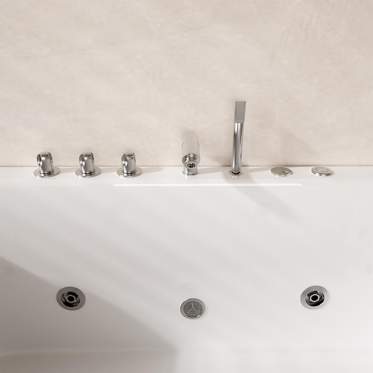 WHIRLPOOL NOOR - Weiß, Keramik (173/84/80cm) - Home Deluxe