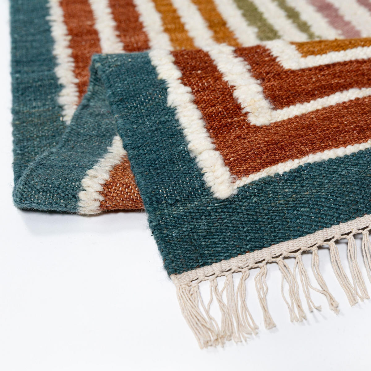 WOLLTEPPICH handgewebt FROND, geometrisch, Bunt, 200 x 300 cm - Multicolor, Textil (200/300cm) - KADIMA DESIGN