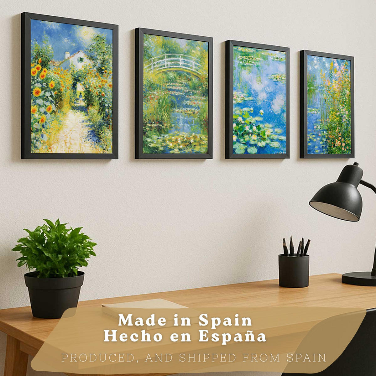 PLAKAT Sada 4 Pole A3 Černý rám - černá, papír (29.7/1/42cm) - Nacnic