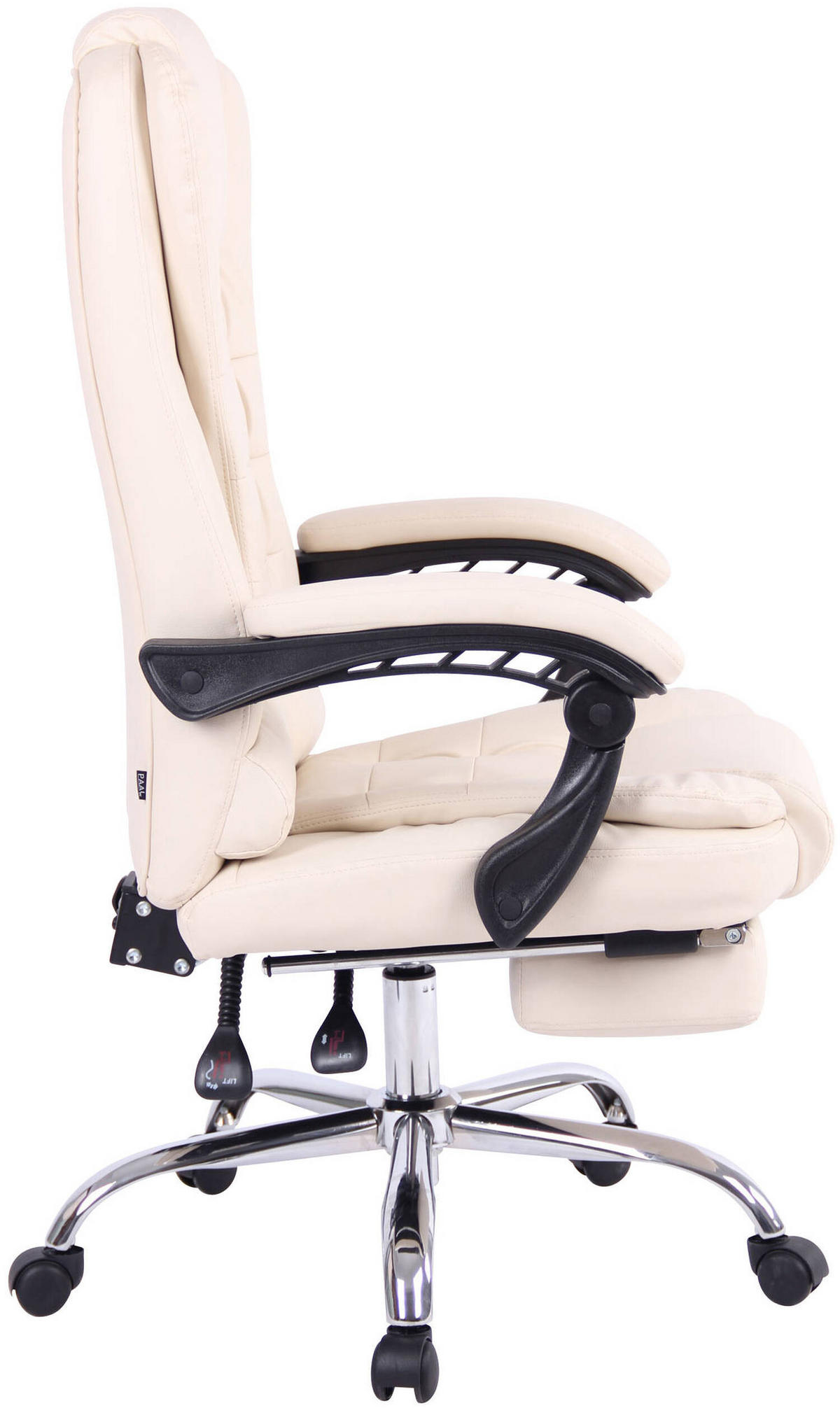 BÜROSTUHL Onix, Kunstleder Creme - Creme, Textil/Metall (67/125/68cm) - TPFLiving