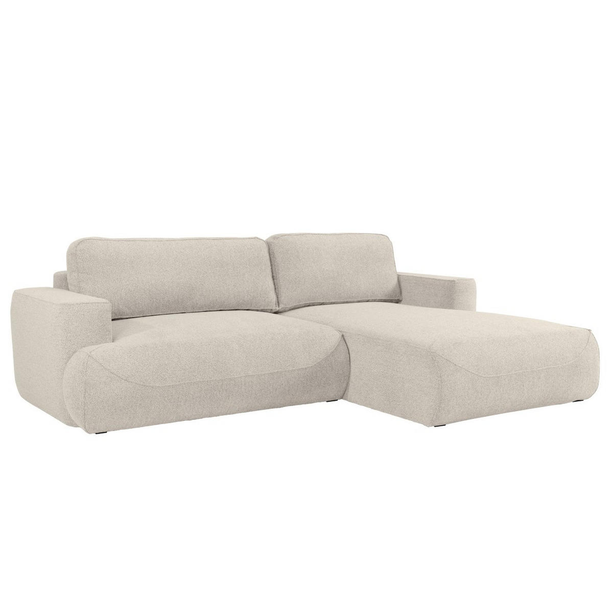 ECKSOFA LUNA mit Bettkasten und Schlaffunktion, Ecru - Ecru, Textil (271/195cm) - KS Home Concept
