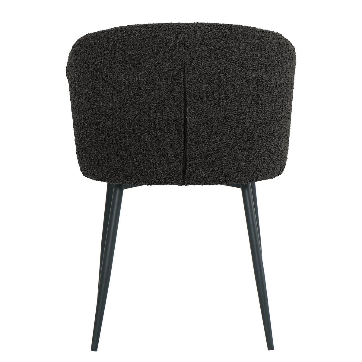 POLSTERSTUHL - 2er-Set - Bouclé / Eisen - Schwarz, Textil/Metall (57/80/60cm) - home24