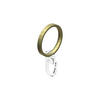 FLACHRINGE MIT FALTENHAKEN FÜR GARDINENSTANGEN 20 mm Ø, Messing-Optik, Packung 10 Stück - Messingfarben, Metall (20cm) - INTERDECO