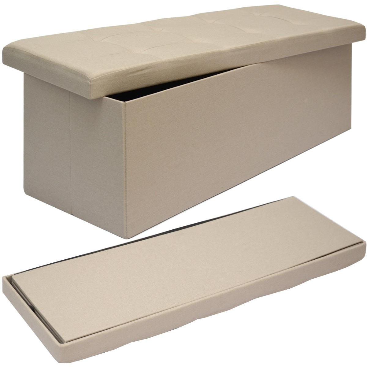 SITZBANK Faltbar, 110/38/38 cm, mit 2 Trennwänden, 120 Liter, Beige - Beige, Kunststoff (38/38/110cm) - Dunedesign