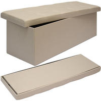 SITZBANK Faltbar, 110/38/38 cm, mit 2 Trennwänden, 120 Liter, Beige - Beige, Kunststoff (38/38/110cm) - Dunedesign