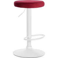 BARHOCKER Samt rot - Rot/Weiß, Textil/Metall (38.5/60/38.5cm) - CLP