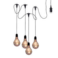 LED AUSSENHÄNGELEUCHTE Schwarz 4-Flammig - Schwarz, Kunststoff (150/11/50cm)