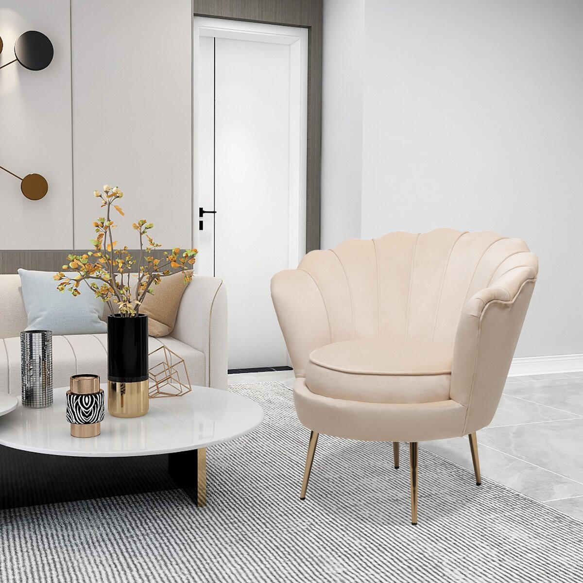 SESSEL - "Floria" - 75 x 68 x 77.5 cm - Beige - Beige, Textil (73/76/70cm) - Habitat Garten