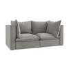 2-SITZER SOFA Samt Stoff Grau - Schwarz/Grau, Holzwerkstoff/Kunststoff (180/77/90cm) - Makamii