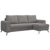 ECKSOFA Hugo Cord Hellgrau - Hellgrau/Schwarz, Textil/Metall (242/140cm) - MKS