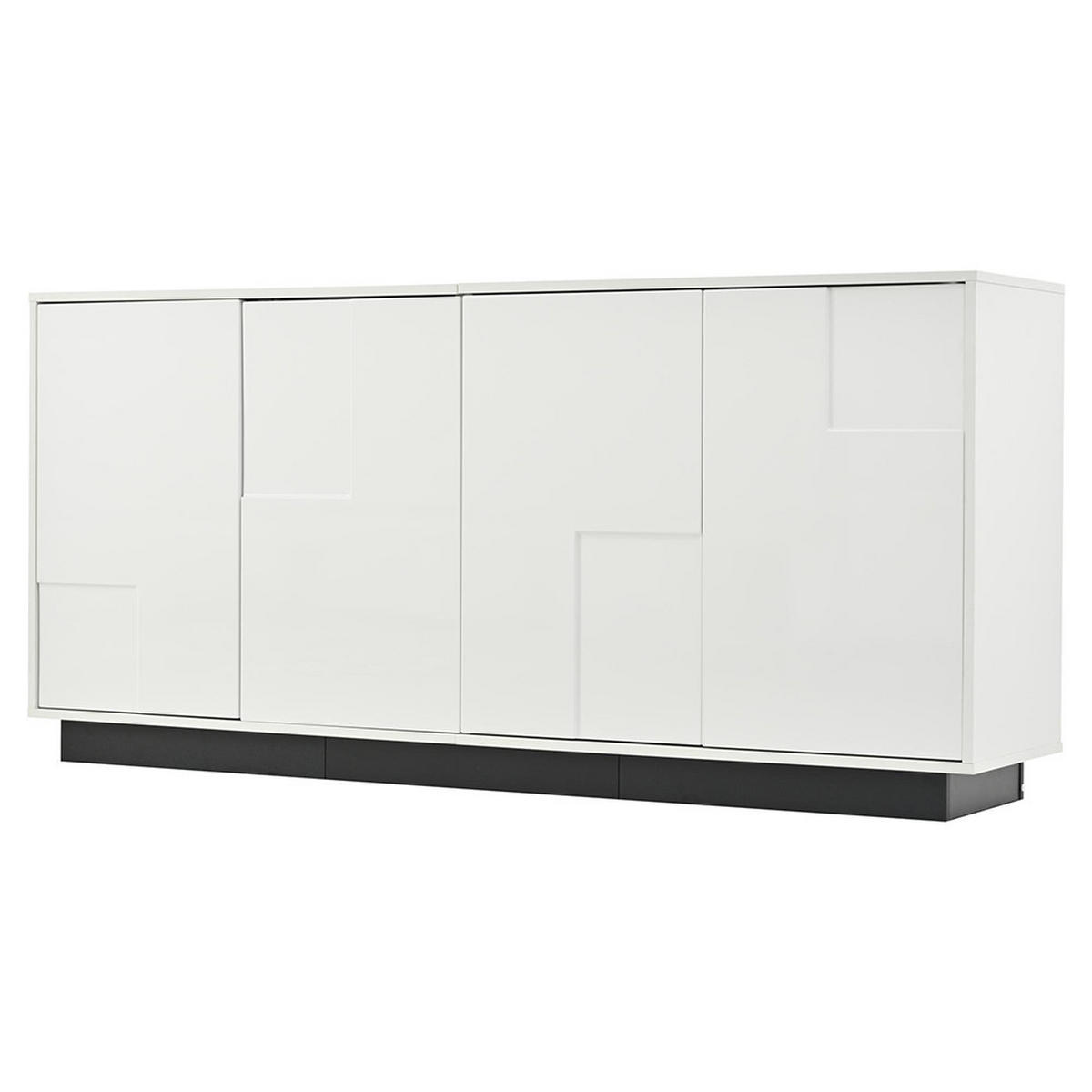 SIDEBOARD 160 x 37 x 75.5 cm mit 4 Türen,Weiß - Weiß, Holzwerkstoff (37/75.5/160cm) - KOMHTOM