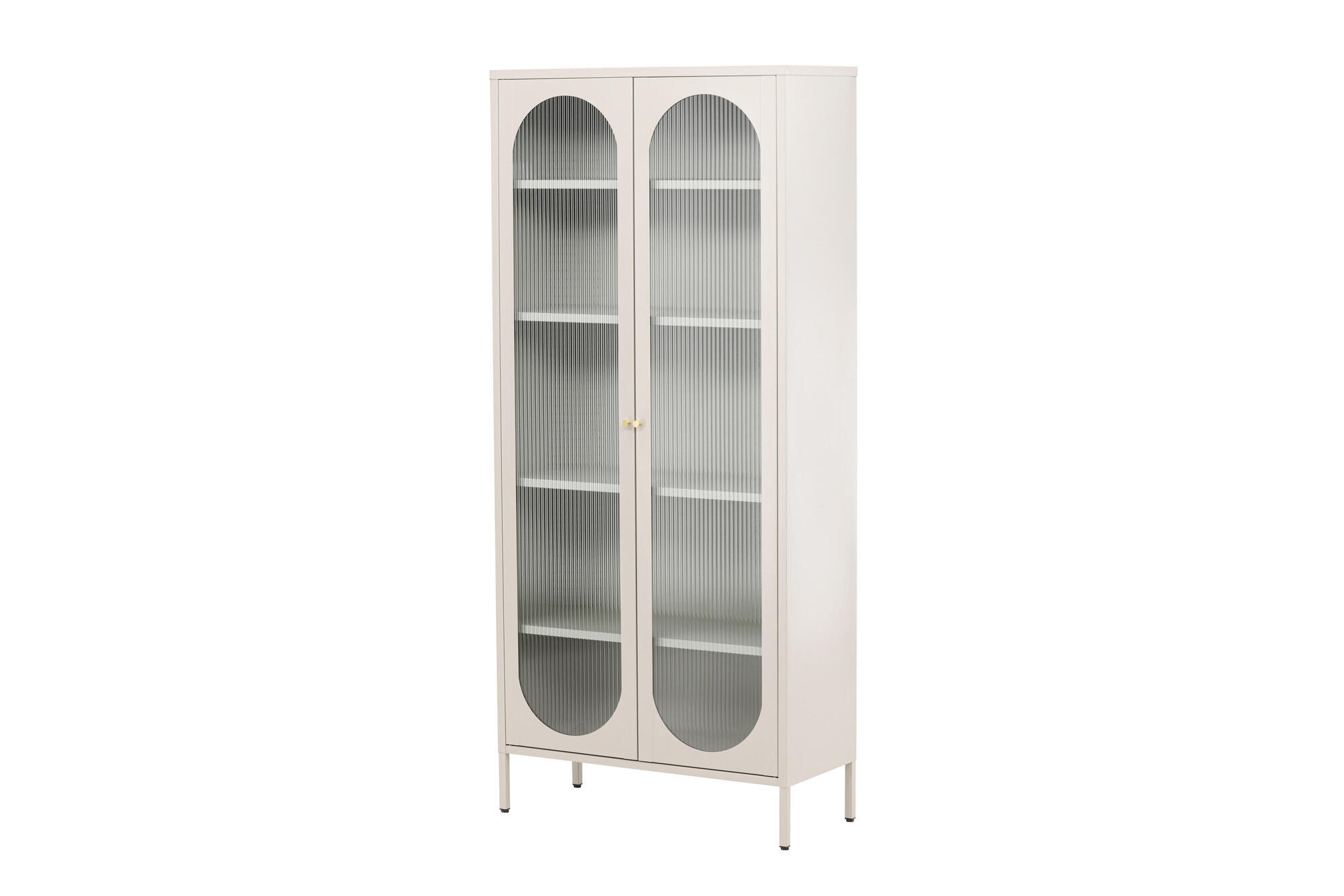 VITRINE LIMA Beige 80x35x180 cm - Beige, Metall (80/180/35cm) - FURNLUX
