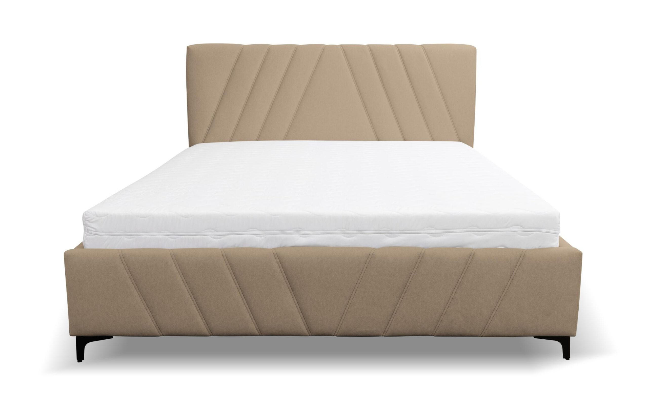 POLSTERBETT Capri mit Kopfteil, 160 x 200 cm, mit Bettkasten und Lattenrost aus Metall, Velourstoff, Frabe: Braun - Braun, Holz/Kunststoff (160/200cm) - VENASI MÖBEL